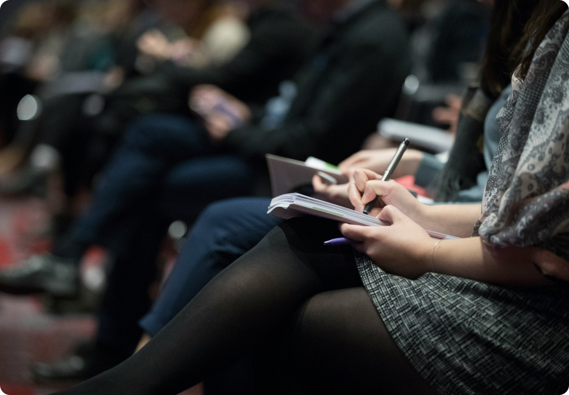 Woman taking notes